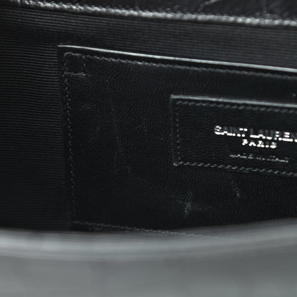 Saint Laurent Calfskin Crocodile Embossed Medium Classic Monogram Kate Tassel Satchel Black 11 of 14