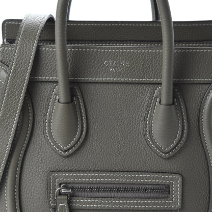Celine Drummed Calfskin Nano Luggage Souris 9 of 9