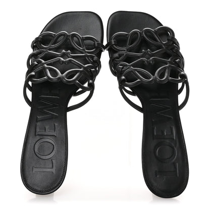 Loewe Calfskin Petal Anagram Caged Mule 45mm Sandals 37 Black 2 of 8