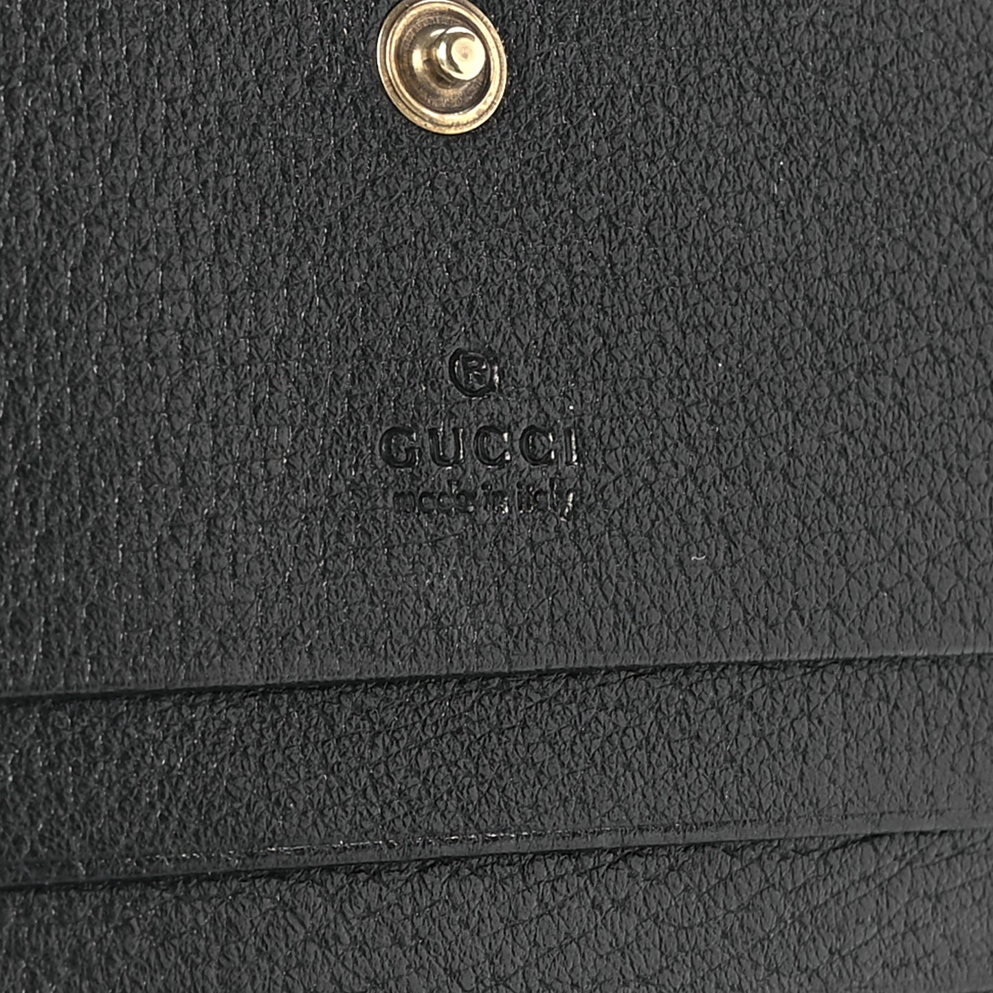 Calfskin Crystal Double G Card Case Black