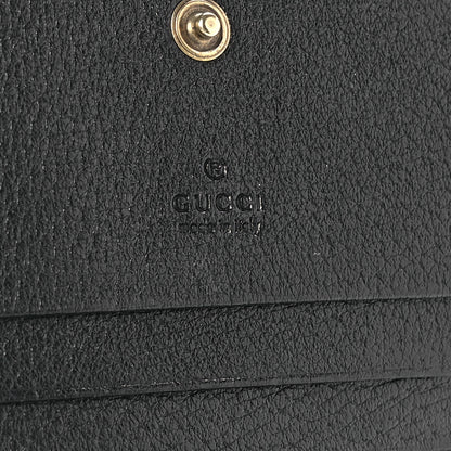 Gucci Calfskin Crystal Double G Card Case Black 6 of 11