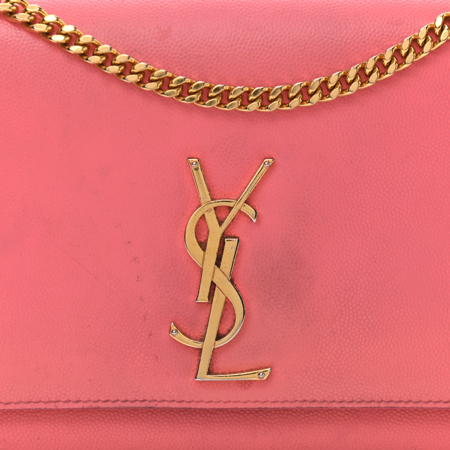 Saint Laurent Grain De Poudre Medium Classic Monogram Kate Satchel Rose Clair 6 of 9