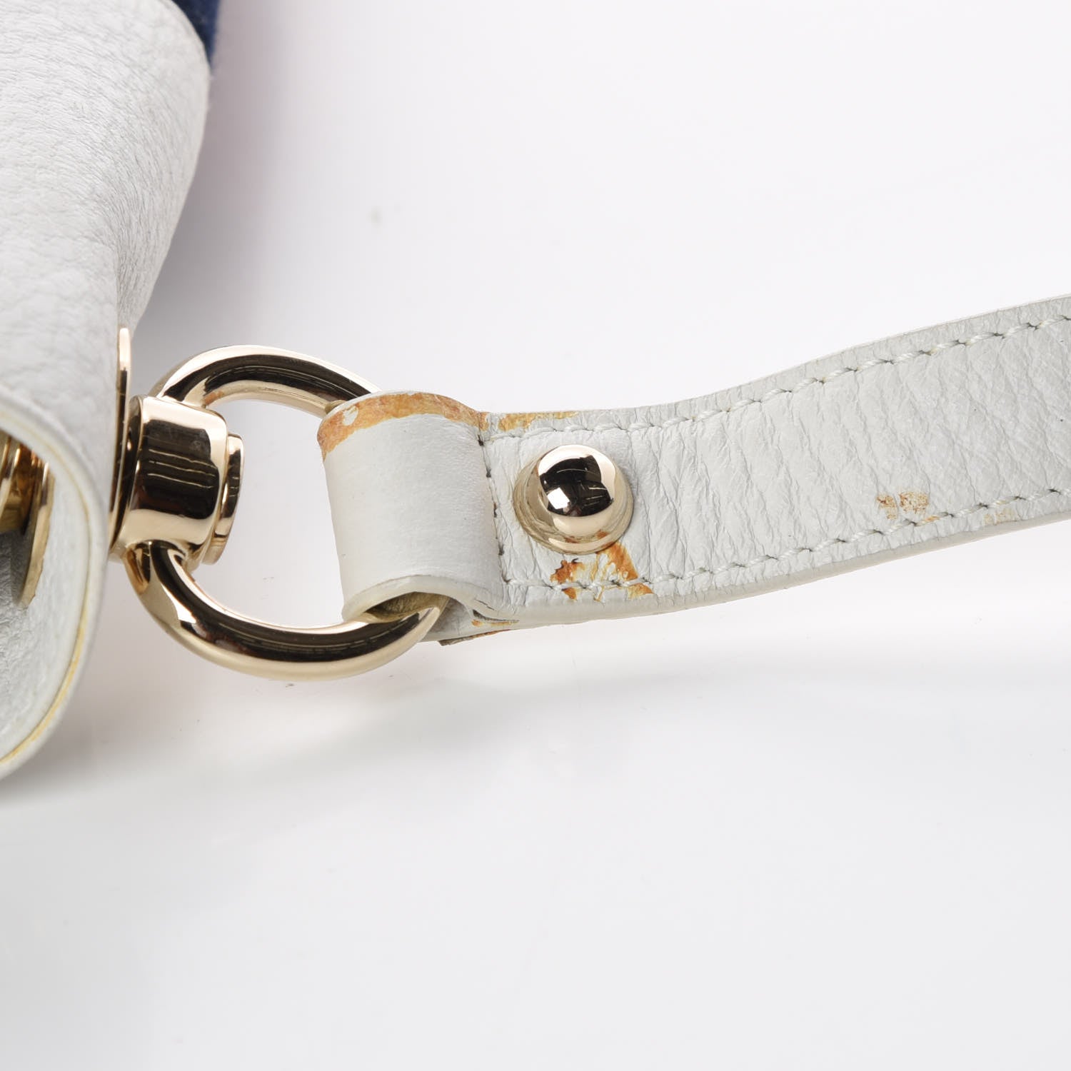 Gucci Pebbled Calfskin Web Blondie Flap White 18 of 23