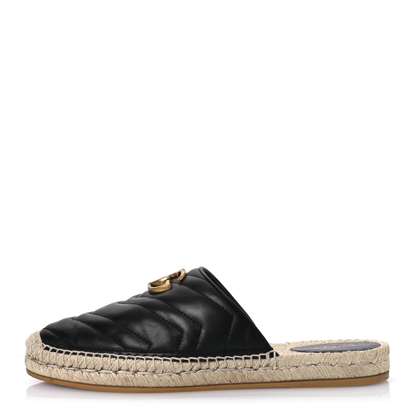 Nappa Matelasse GG Marmont Espadrille Slippers 39 Black