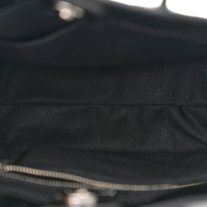 Balenciaga Shiny Calfskin Logo Crocodile Embossed North South Shopper Tote XXS Black White 5 of 10