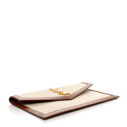 Saint Laurent Canvas Uptown Pouch Natural Beige Brick 4 of 8