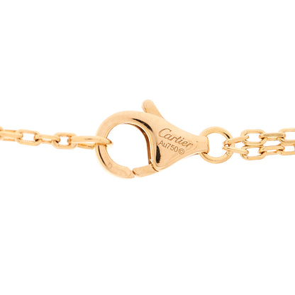 Cartier 18K Pink Gold Ceramic Diamond Three Ring LOVE Pendant Necklace 5 of 5