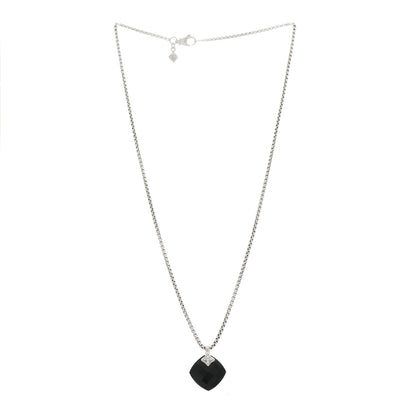 David Yurman Sterling Silver Diamond Black Onyx Capri Pendant Necklace 3 of 5