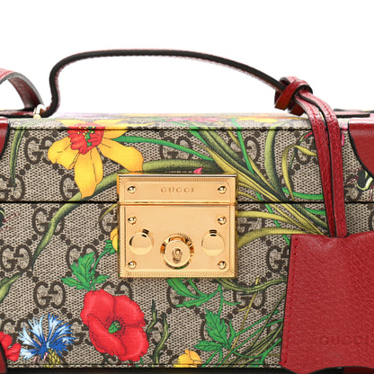 Gucci GG Supreme Monogram Flora Padlock Jewelry Case Red 11 of 14