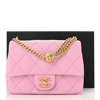Chanel Caviar Quilted Mini Sweetheart Flap Lilac 11 of 11