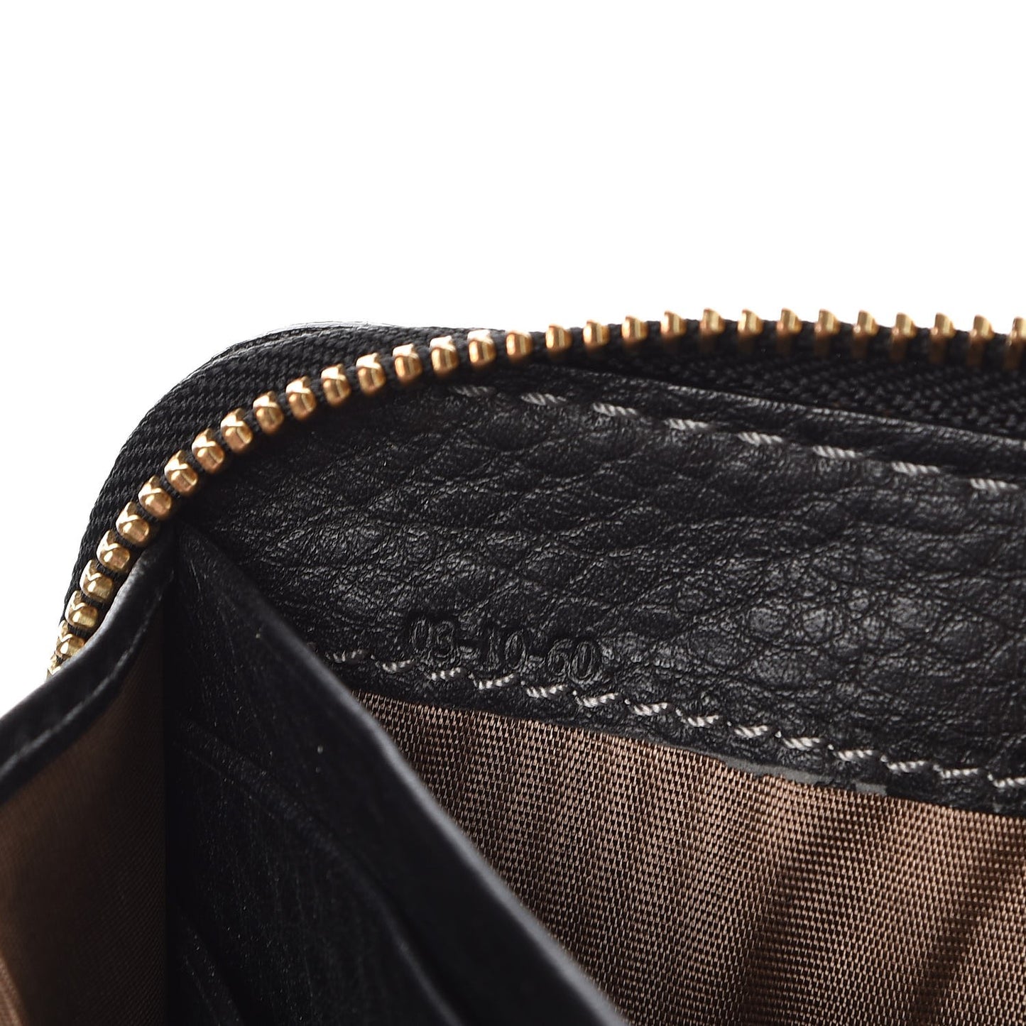 Grained Calfskin Marcie Long Zip Around Wallet Black