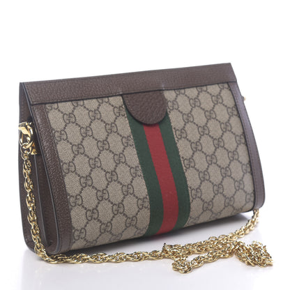 Gucci GG Supreme Monogram Web Small Ophidia Chain Shoulder Bag Brown 3 of 10