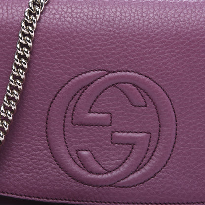 Gucci Pebbled Calfskin Medium Soho Flap Crossbody Peonia Flower 10 of 10