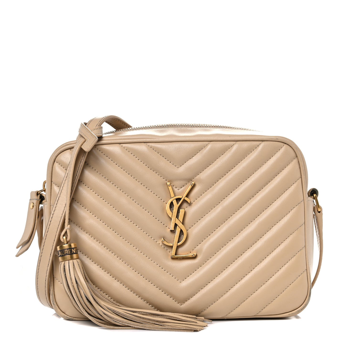 Calfskin Matelasse Monogram Lou Camera Bag Dark Beige