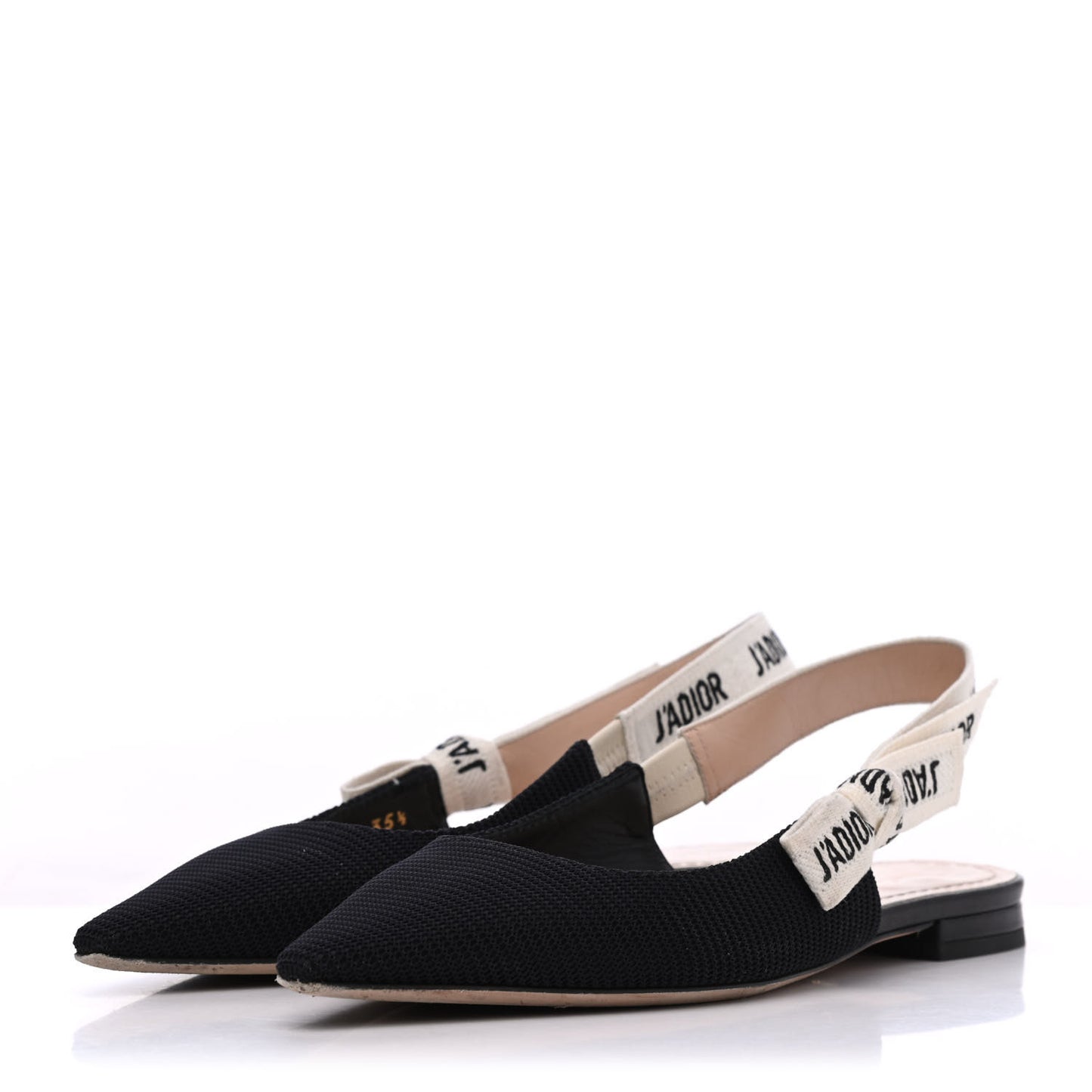Technical Canvas Ribbon J'Adior Slingback Ballet Flats 35.5 Black