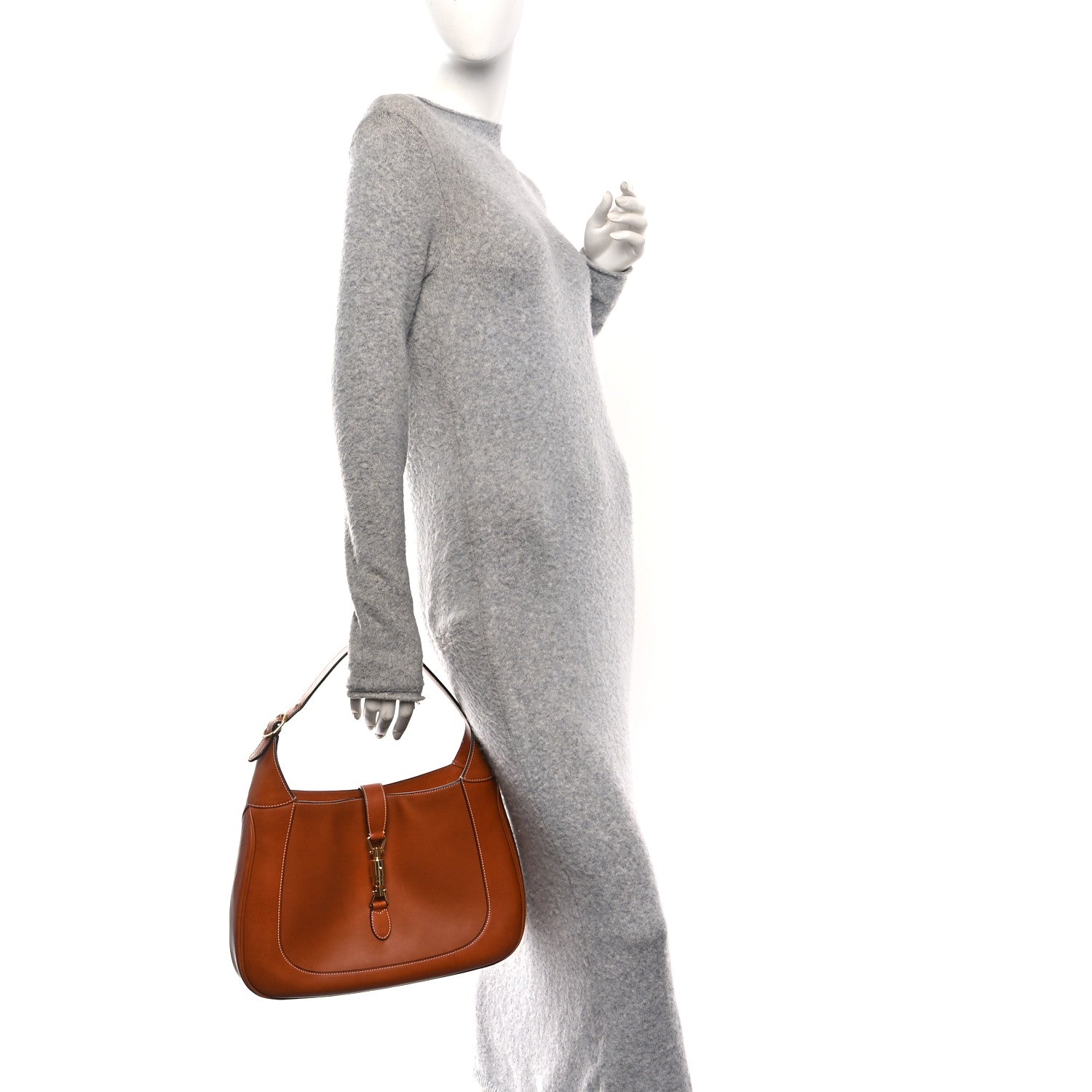 Gucci Calfskin Medium Jackie 1961 Hobo Harness Brown 2 of 12