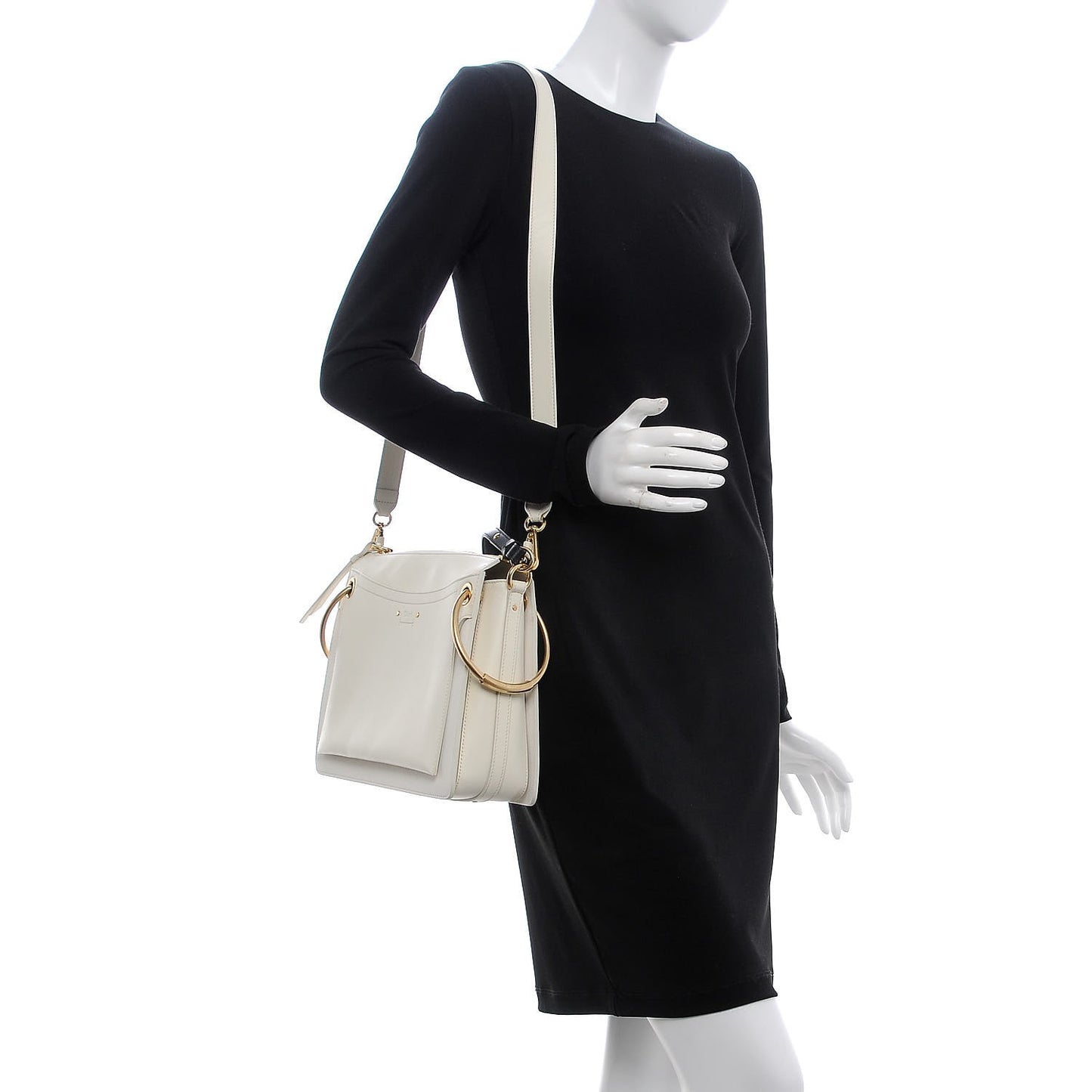 Calfskin Medium Roy Bag Natural White