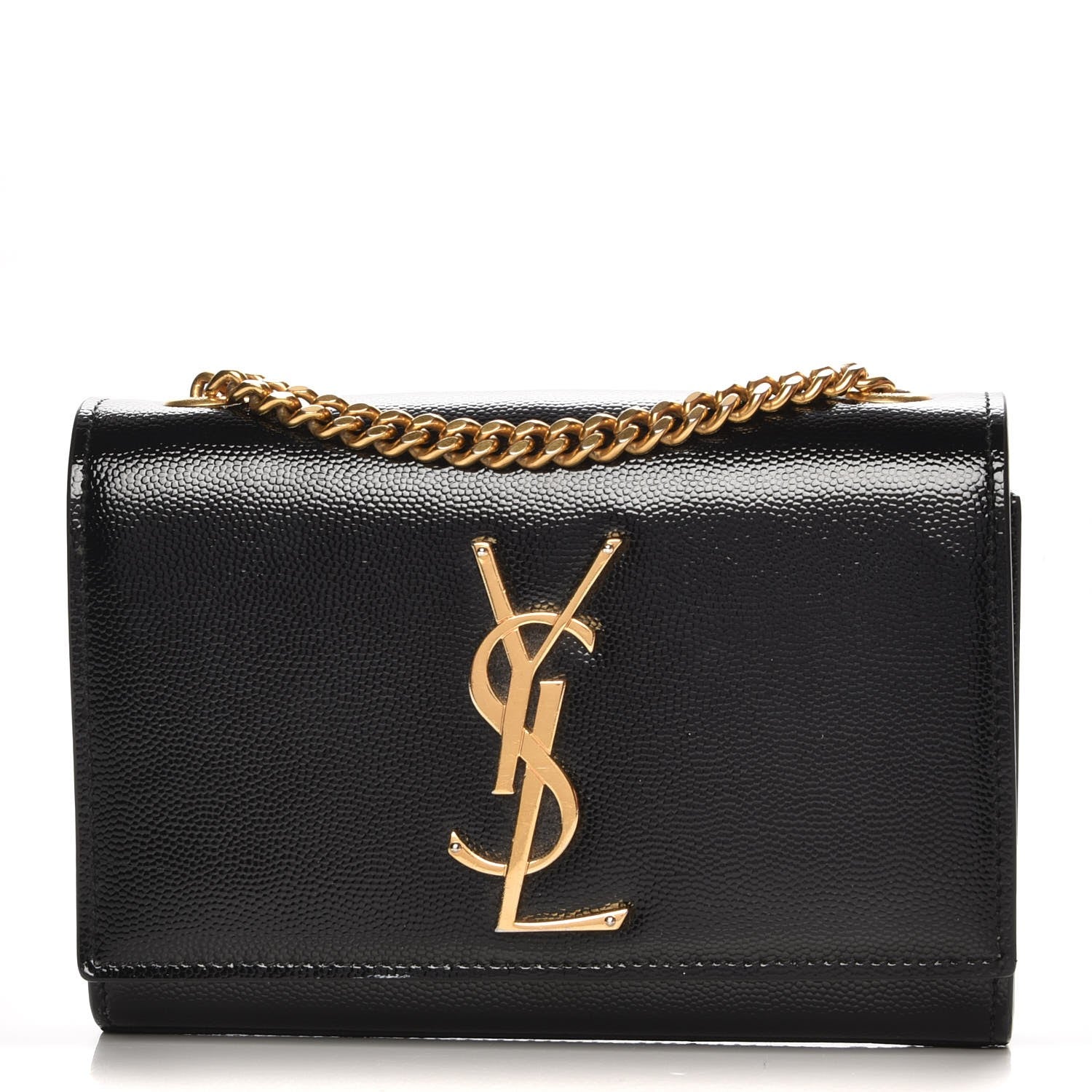 Saint Laurent Grain De Poudre Small Monogram Kate Satchel Black 1 of 6