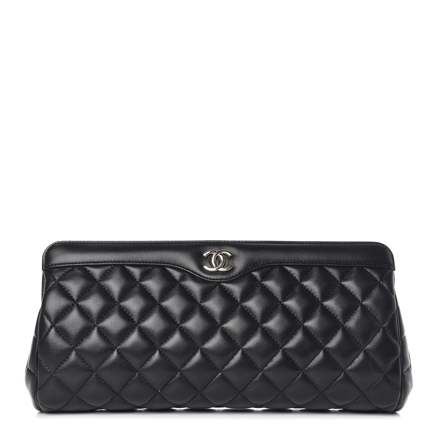 Lambskin Quilted Clutch Black