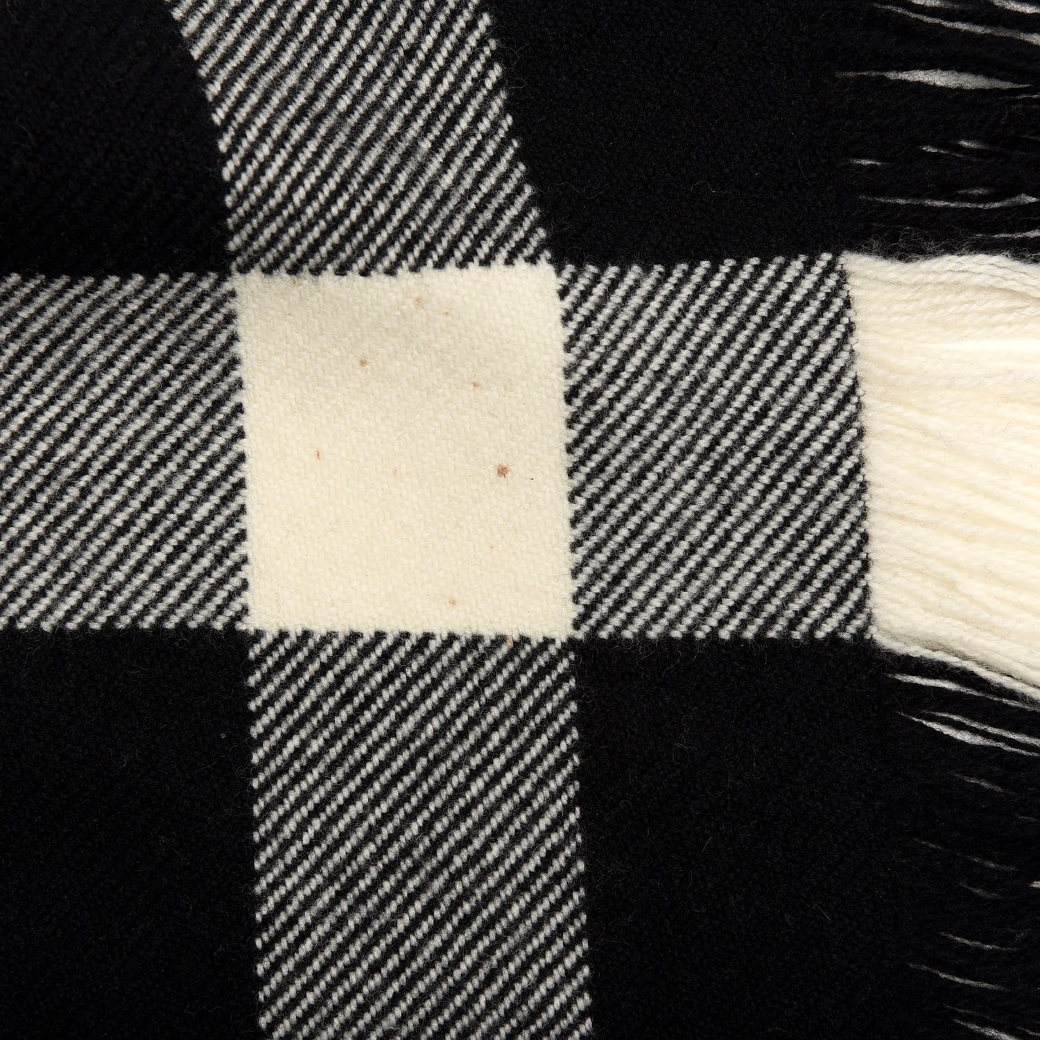 Burberry Wool Half Mega Check Fringe Scarf Black 4 of 4