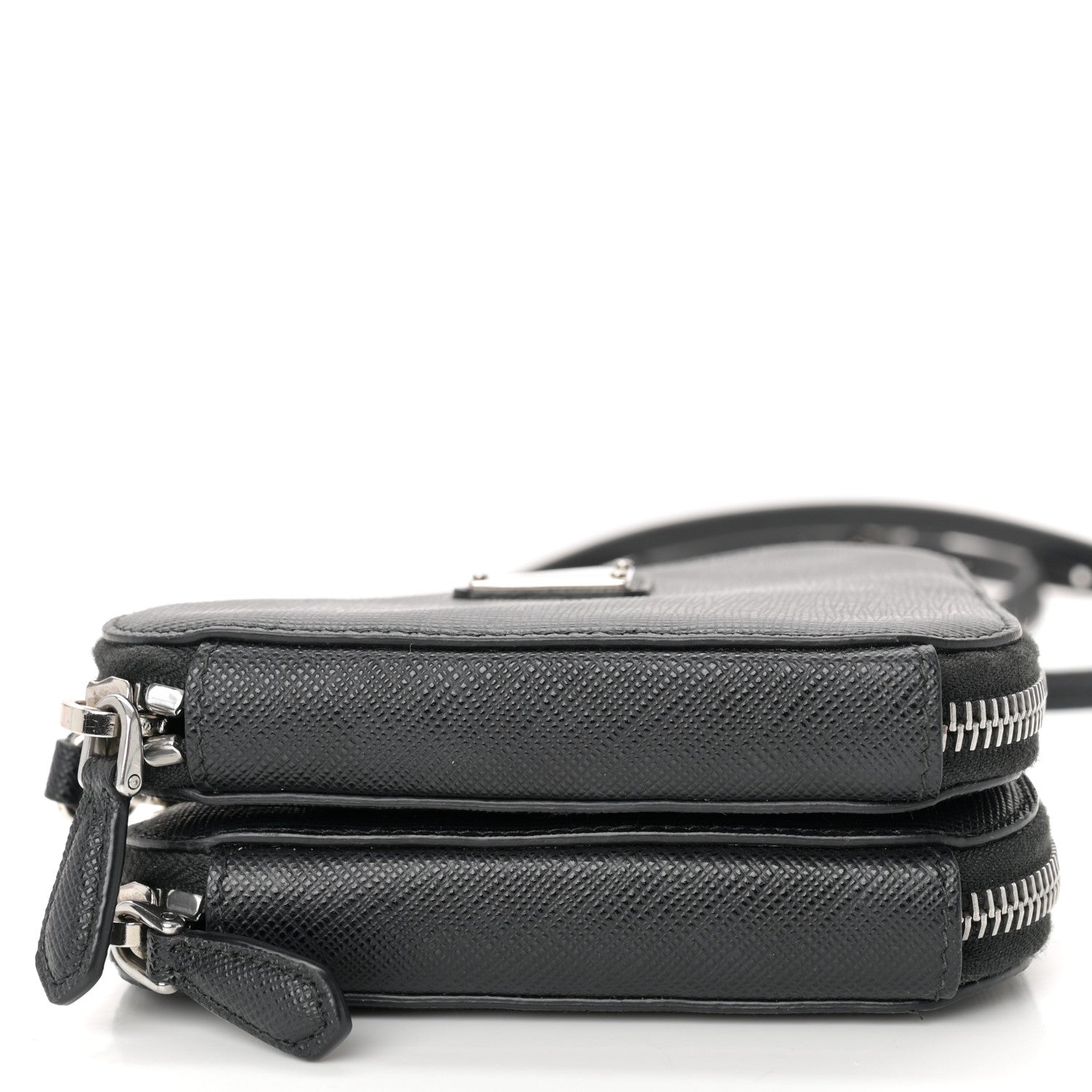 Prada Saffiano Mini Triangle Crossbody Pouch Black 10 of 12