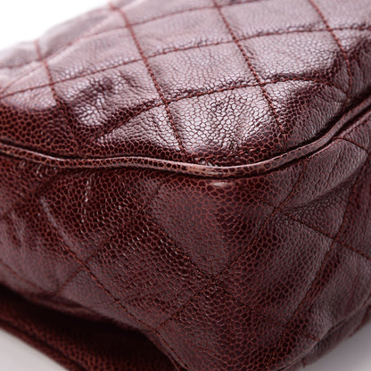 Chanel Crumpled Grained Calfskin Quilted Large Shiva Flap Bordeaux 9 of 11