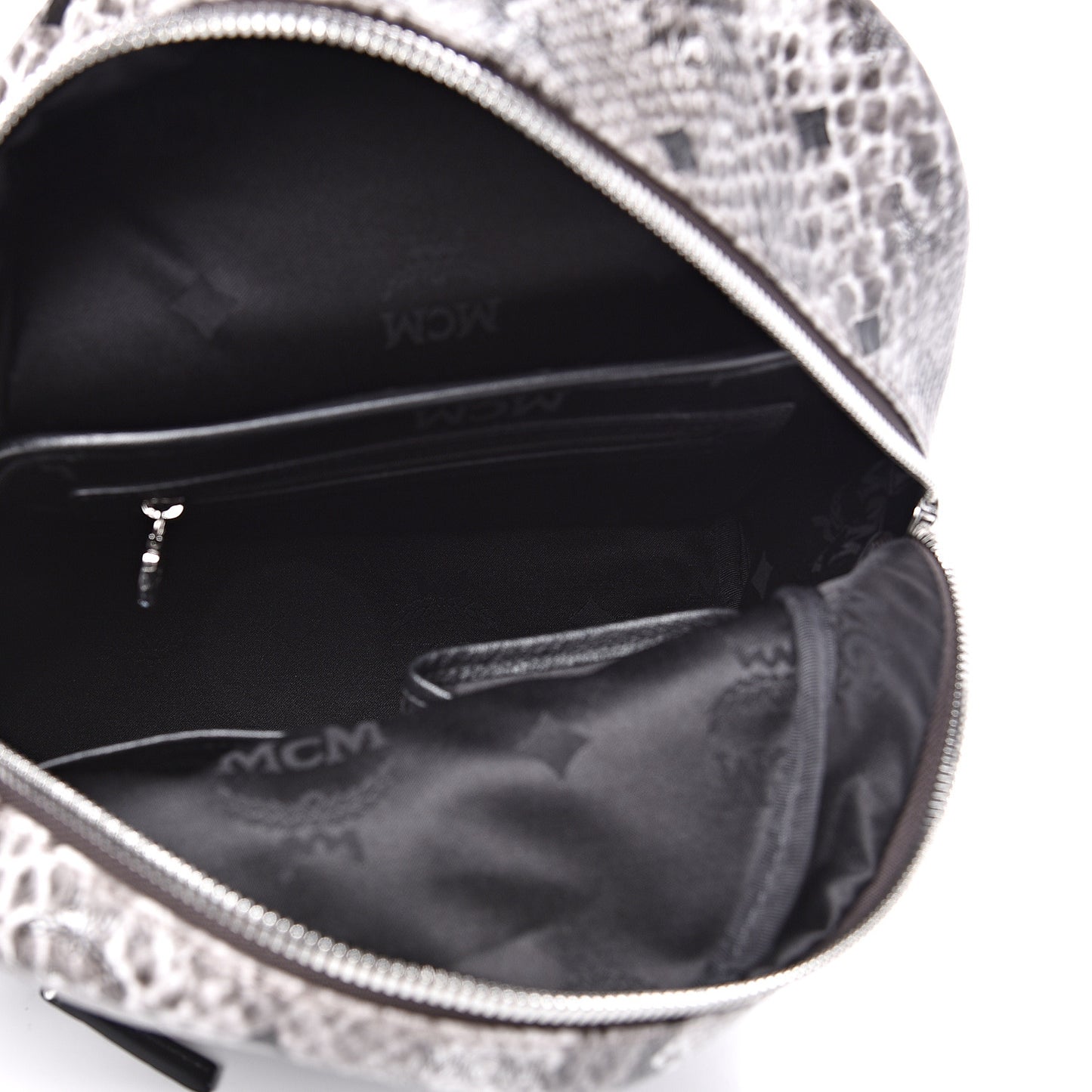 Visetos Snakeskin Printed Small Stark Backpack Light Grey