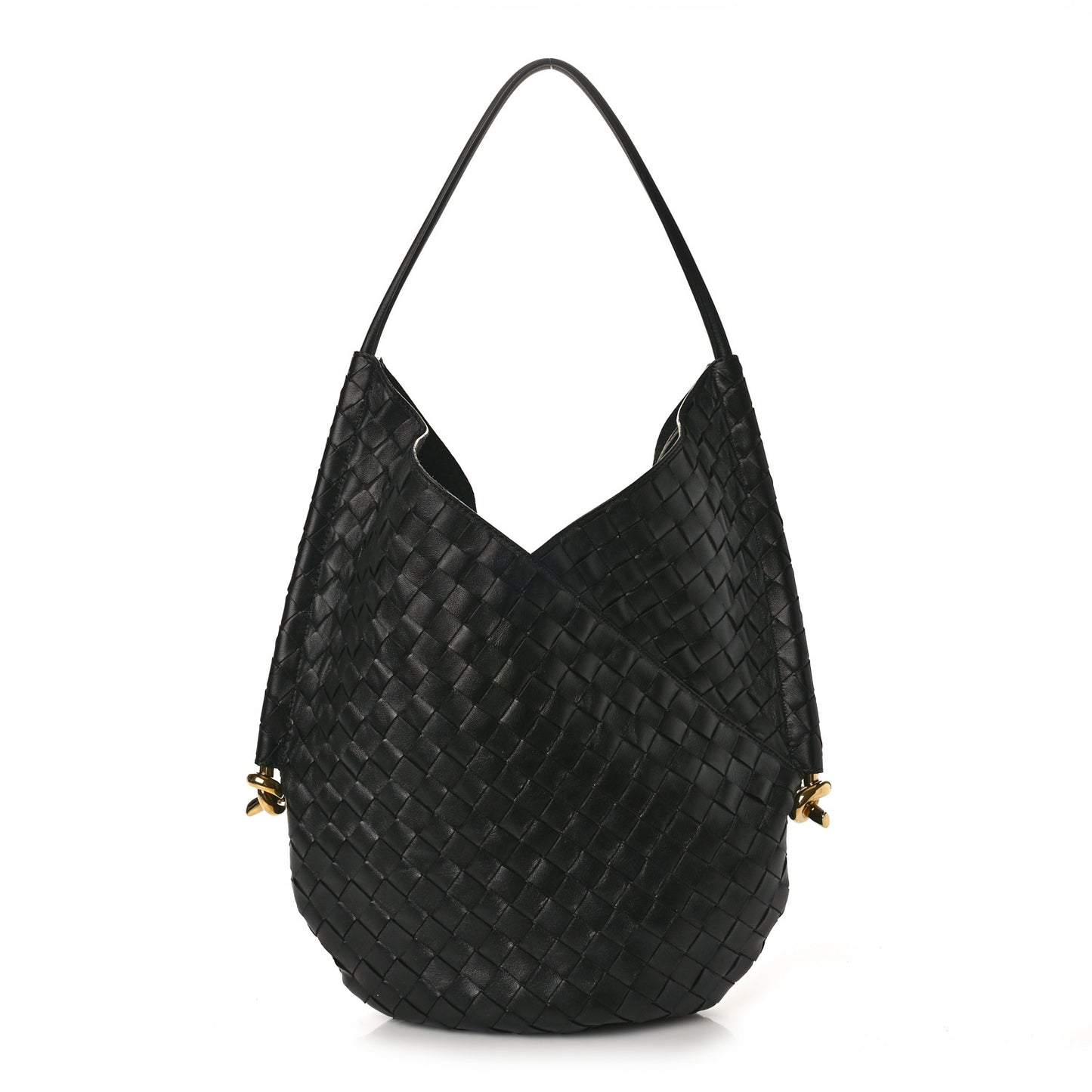 Nappa Intrecciato Medium Solstice Hobo Black