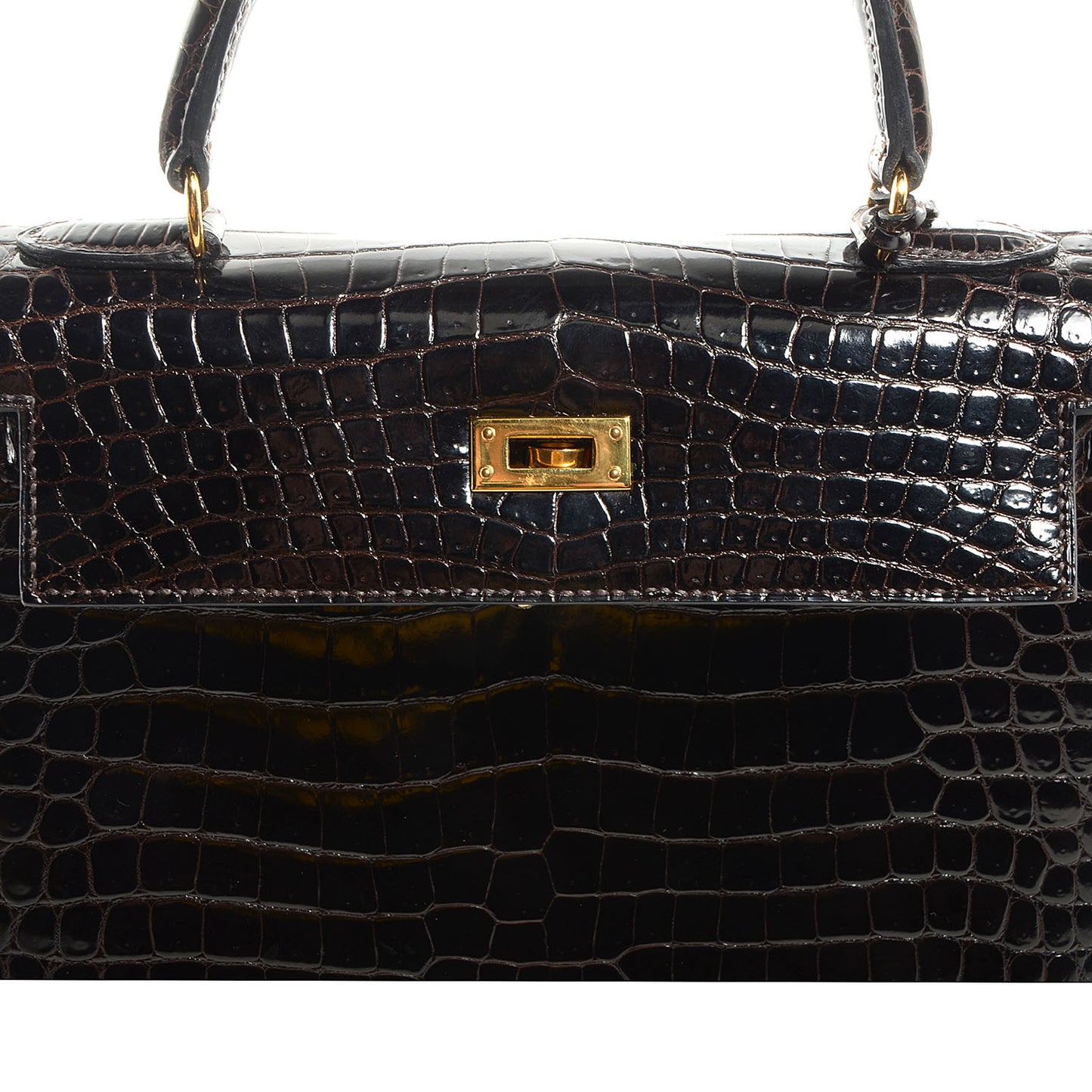 Shiny Porosus Crocodile Kelly Sellier 25 Cocoan