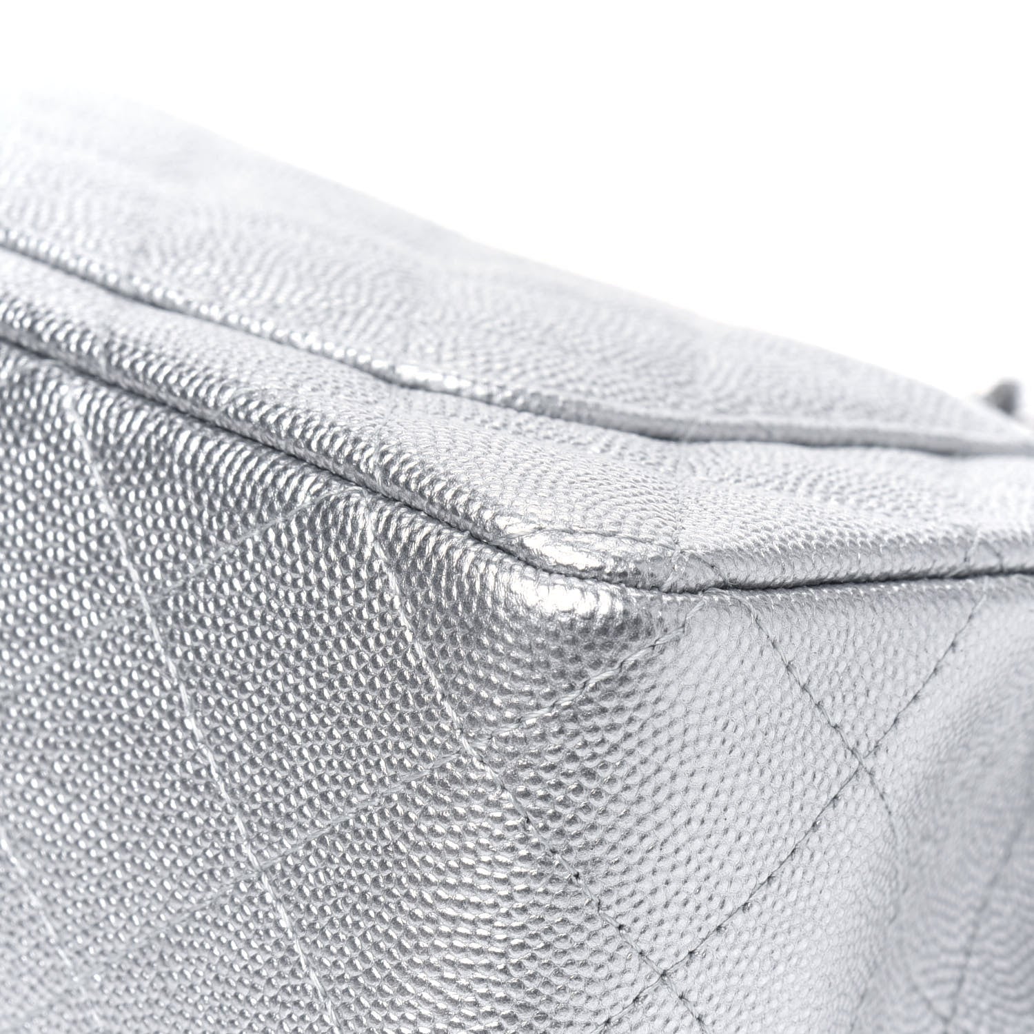 Chanel Metallic Caviar Quilted Mini Top Handle Rectangular Flap Silver 10 of 12