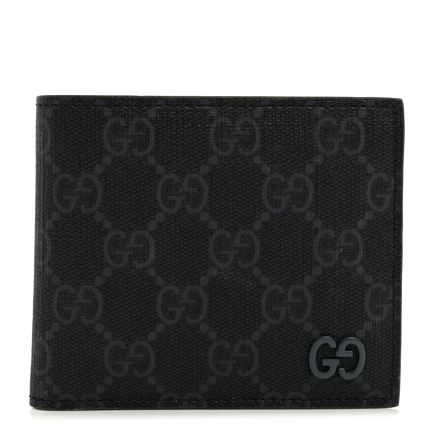Gucci GG Supreme Monogram Bi-Fold Wallet Black 1 of 7