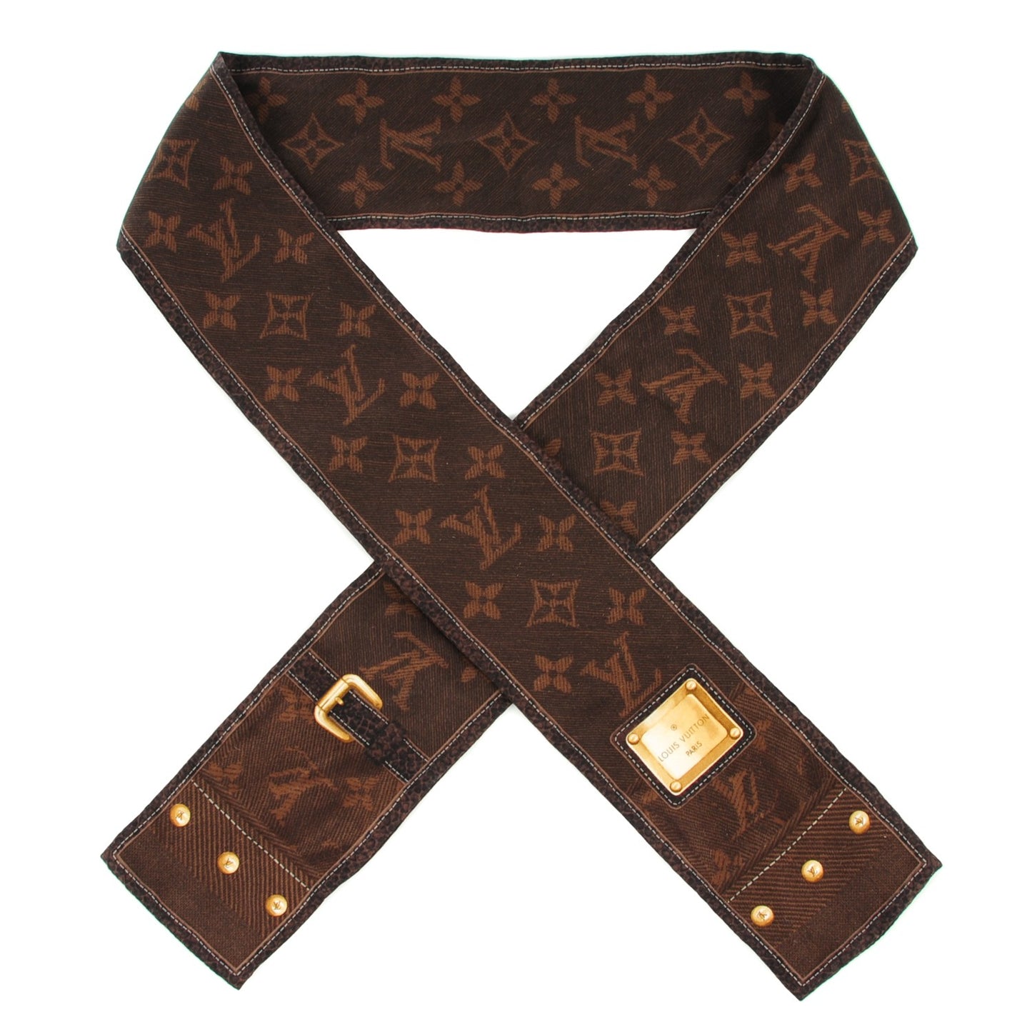 Silk Monogram New Denim Bandeau Ebene