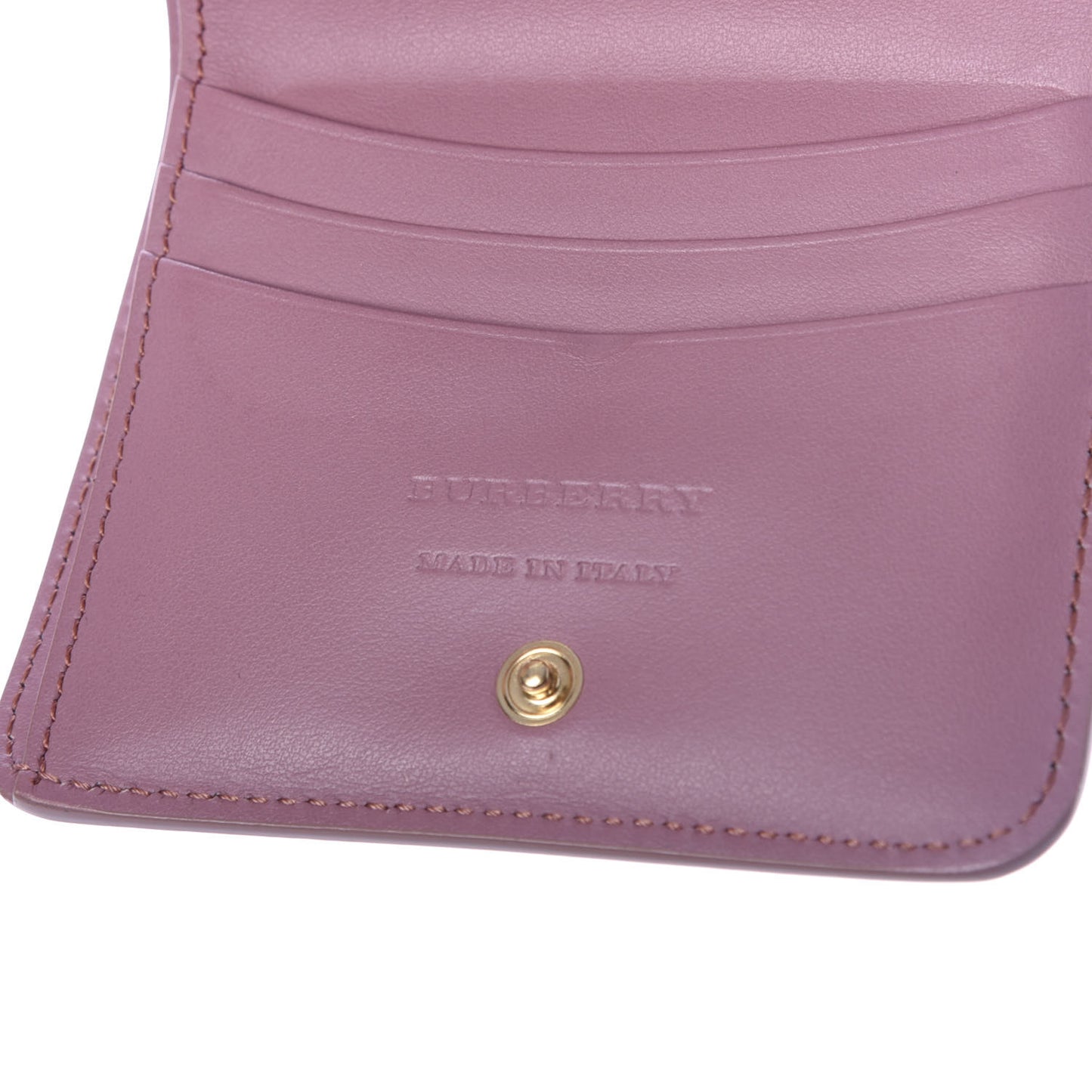 Grainy Calfskin Compact Wallet Pink