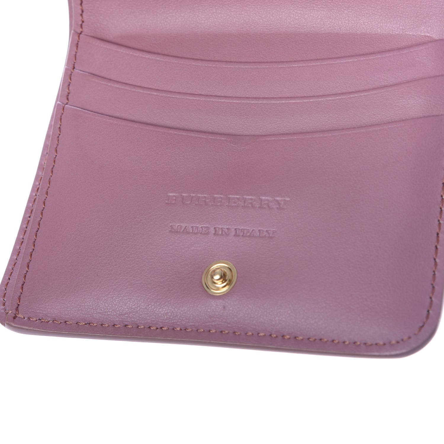 Burberry Grainy Calfskin Compact Wallet Pink 6 of 6
