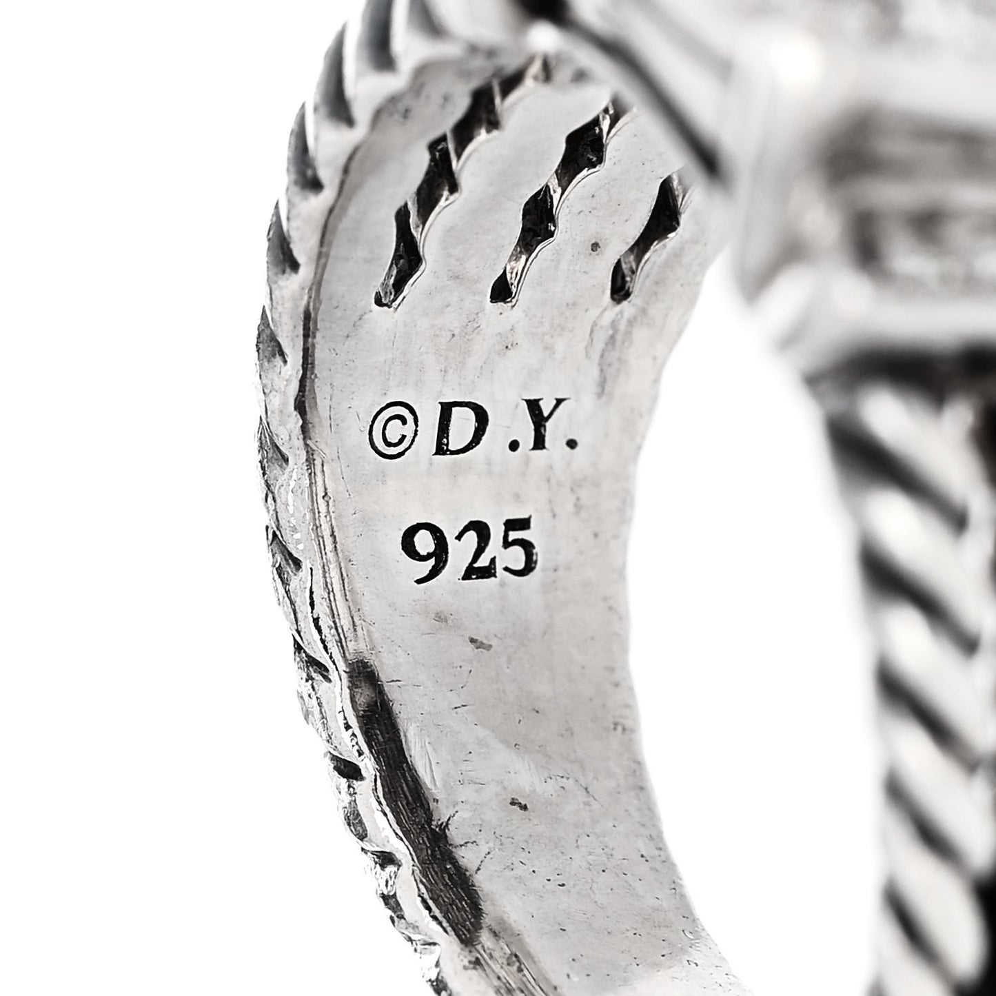 Sterling Silver Diamond 16mm Wheaton Ring 54 6.75