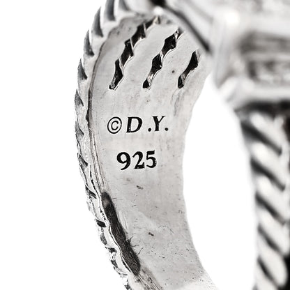 David Yurman Sterling Silver Diamond 16mm Wheaton Ring 54 6.75 5 of 5