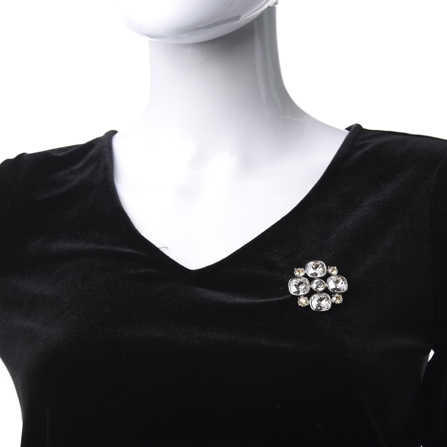 Crystal CC Brooch Silver