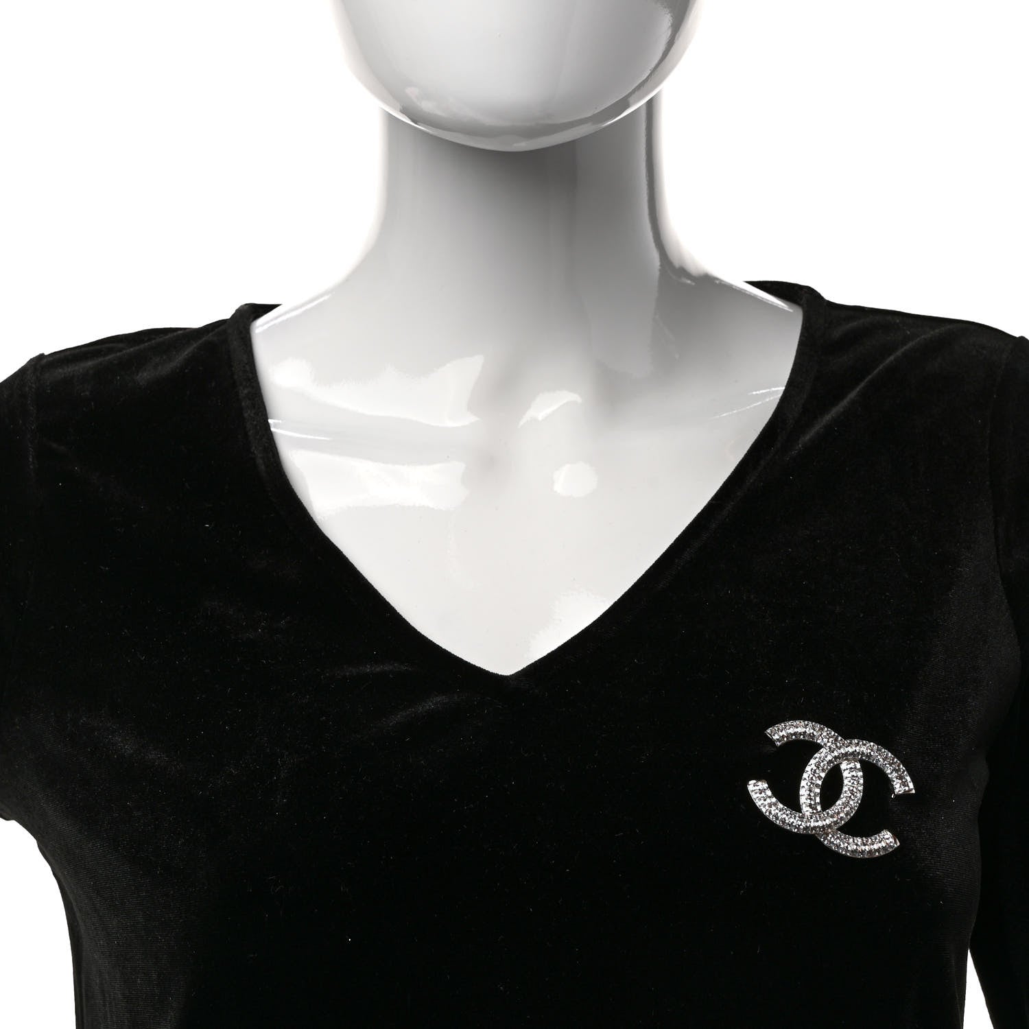 Chanel Baguette Crystal CC Brooch Silver 2 of 4