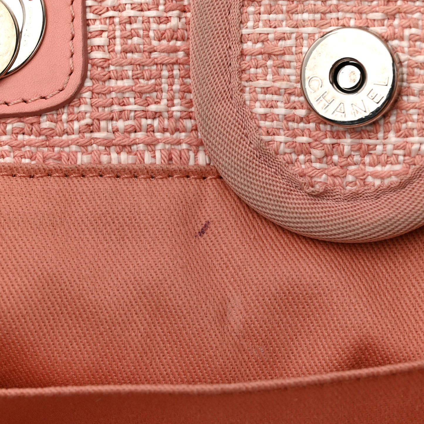 Lurex Boucle Small Deauville Tote Pink
