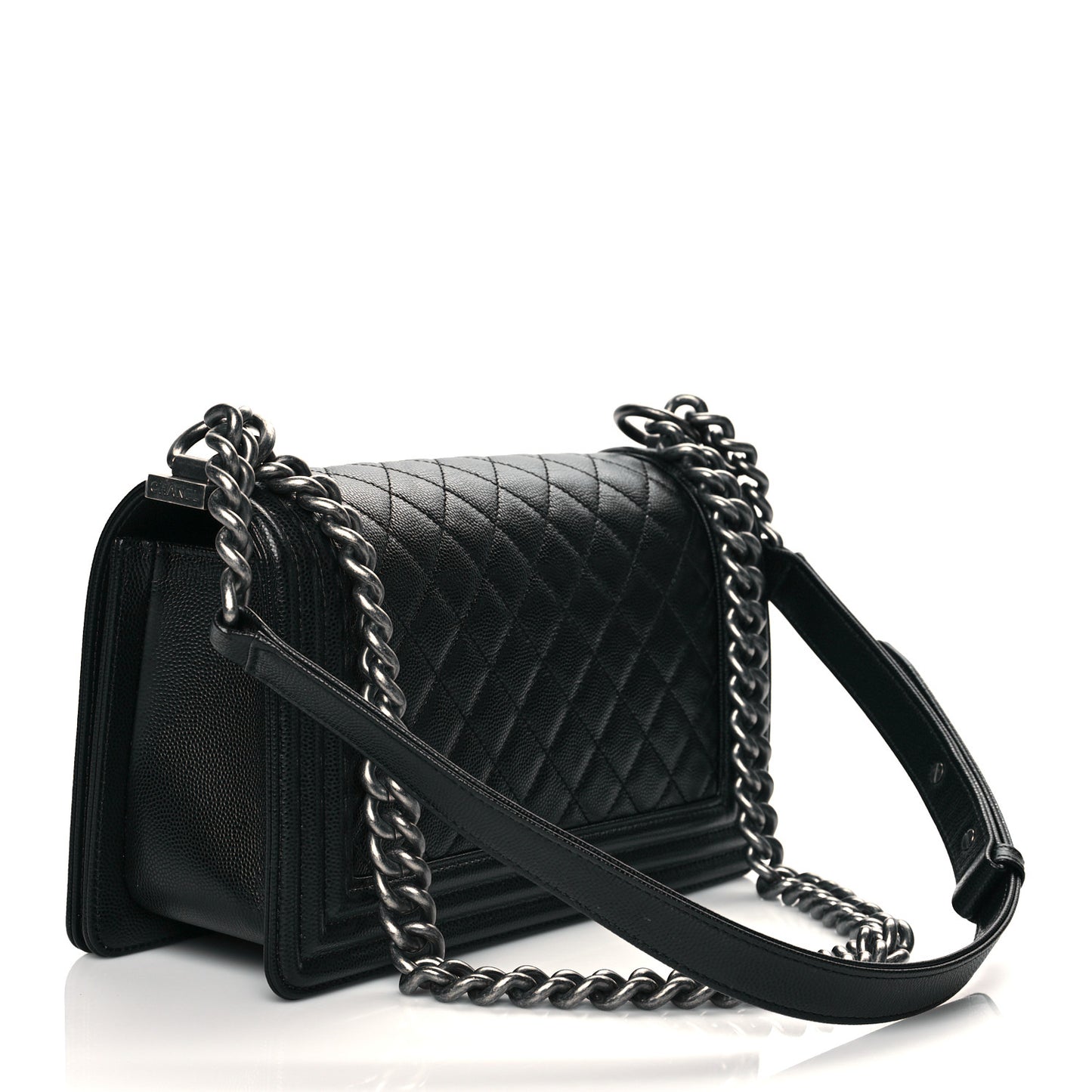 Caviar Quilted Medium Boy Flap Black