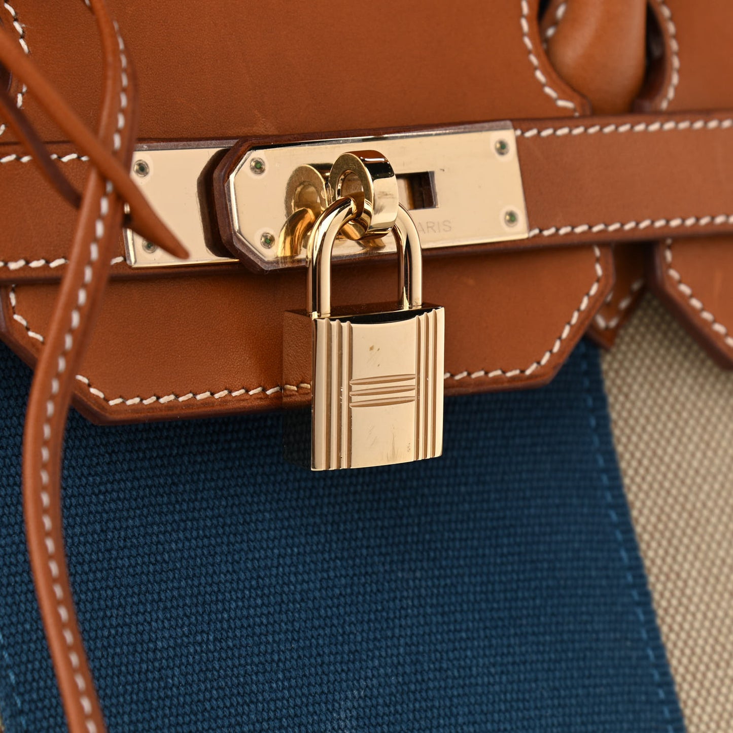 Toile Natural Barenia Flag Birkin 35 Fauve