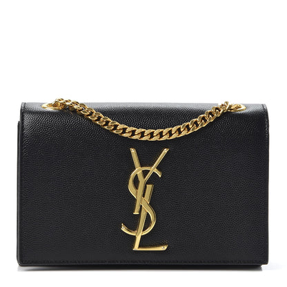 Saint Laurent Grain De Poudre Small Monogram Kate Satchel Black 1 of 9