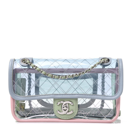 Chanel Lambskin PVC Quilted Medium Coco Splash Flap Blue Green 1 of 10