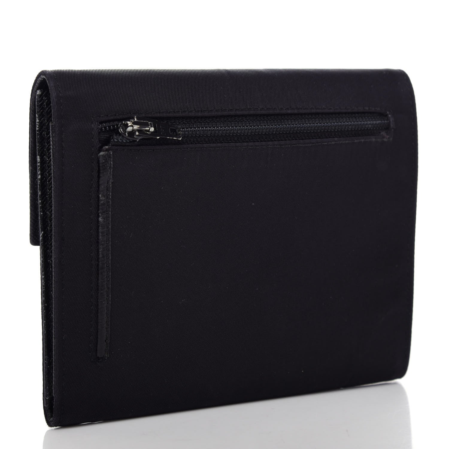 Prada Nylon Tri-Fold Compact Wallet Black 3 of 8
