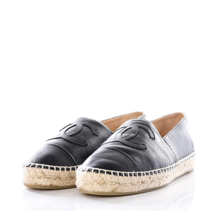 Chanel Lambskin CC Espadrilles 38 Black 2 of 10