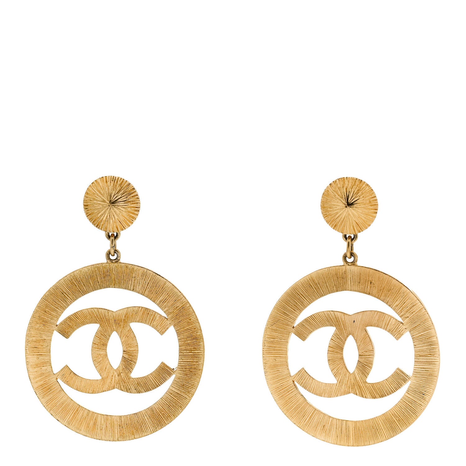 Chanel CC Drop Clip On Earrings Gold 1 of 4