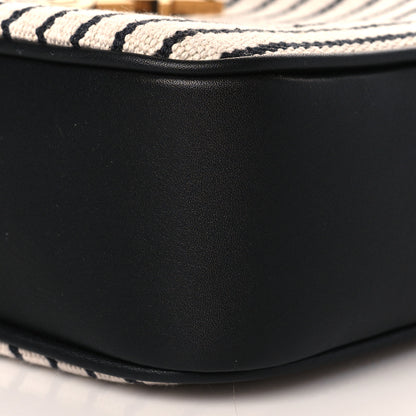 Saint Laurent Canvas Calfskin Monogram Lou Camera Bag Black Grey Cream 7 of 9