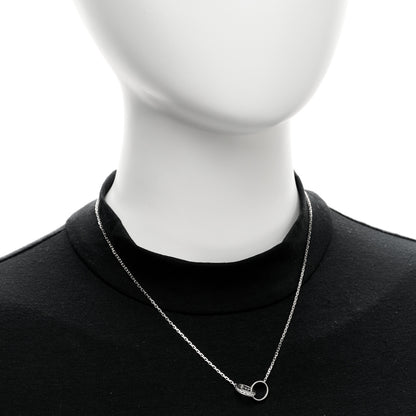 Cartier 18K White Gold Diamond Interlocking LOVE Necklace 2 of 5