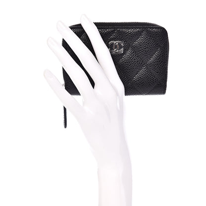 Chanel Caviar Quilted Zip Coin Purse Black 2 of 8
