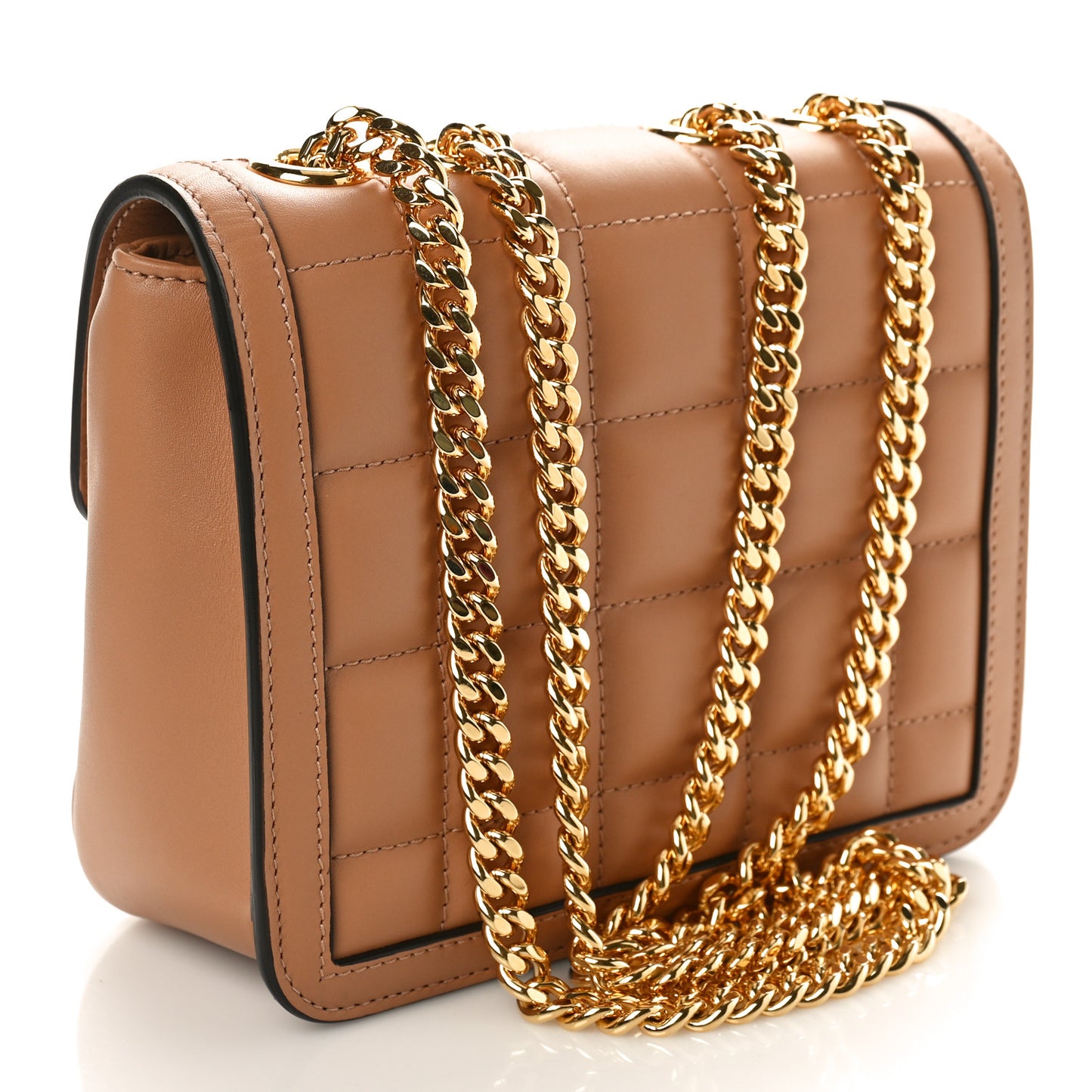 Calfskin Quilted Mini Deco Shoulder Bag Camelia